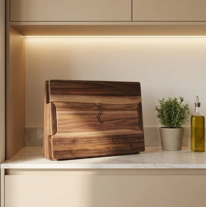 CookingTotem DuoBlock 2-in-1 Messenblok en Snijplank - Compact Design - Exclusief Messen