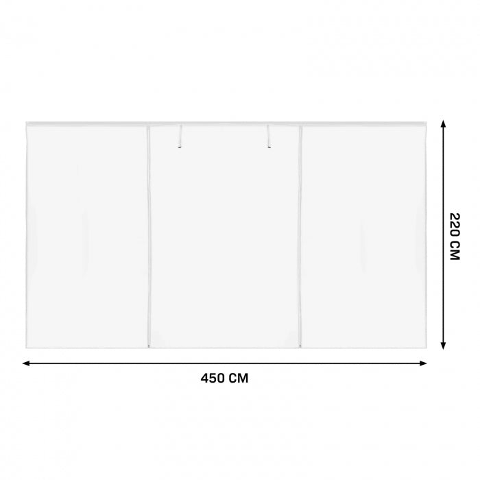 VonRoc Zijwanden Set 3x4,5m voor Premium Partytent PT805AA - Wit