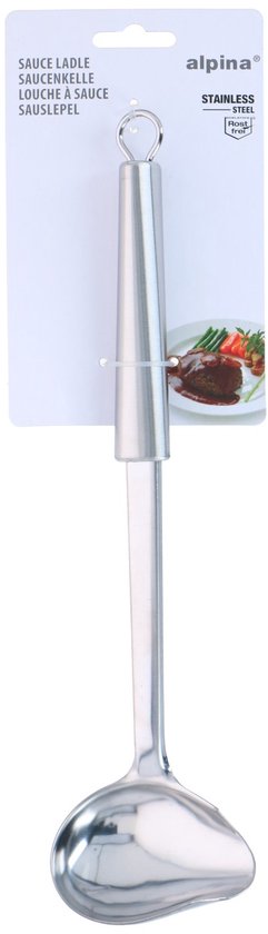 Alpina Keukengerei saus opscheplepel - zilver - rvs - 28 x 7 cm