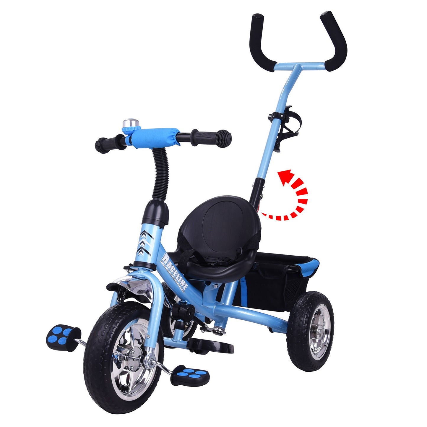 Deuba Kinderdriewieler Raceline - metaal - duwstang - blauw