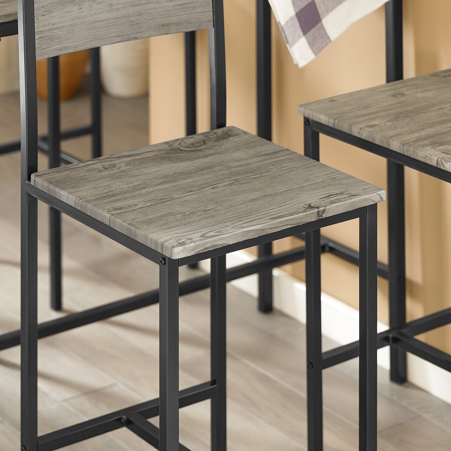 SoBuy Eettafelset OGT14-N - 1 Tafel met 4 Stoelen - 100 x 45 x 87 cm - MDF