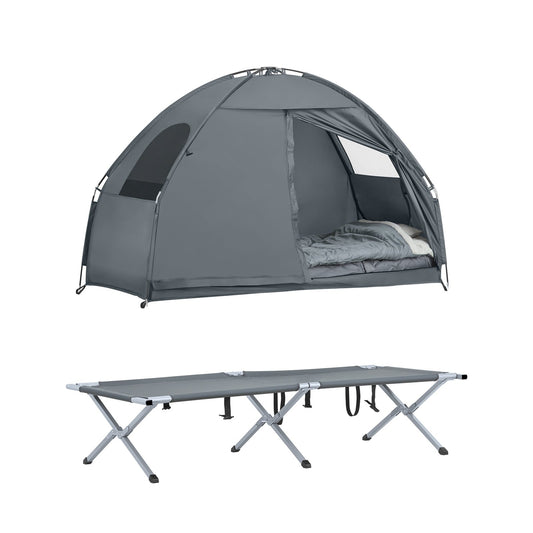SoBuy OGS32-HG 4-In-1 Tent - Grijs - 1 Persoons - 193x160x86cm