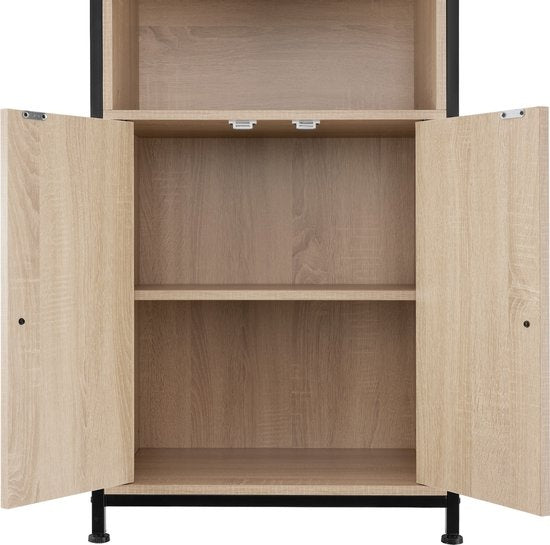 tectake - Wandkast Doncaster 60x38x125cm - industrieel lichtbruin
