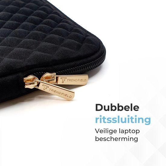 Trendfield Macbook Air Hoes 13.3 - 13.6 Inch Laptop Hoes - Macbook Pro Sleeve - Laptophoes 13 Inch - Diamanten Case - Zwart