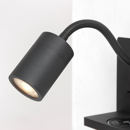 Mexlite wandlamp Upround - zwart - metaal - 3654ZW