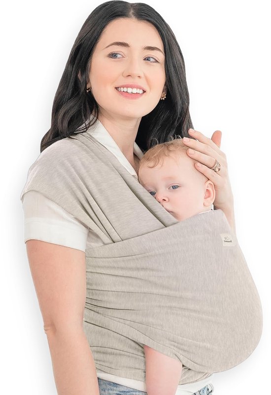 Frummel Baby Draagdoek Beige - Draagzak - Baby Wrap - Baby carrier - Draagdoek geweven - Baby 0-36 maanden - Newborn