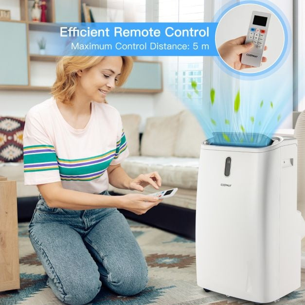 Coast Mobiele Airconditioner 16.000 BTU - 5-in-1 - 4700W - 44,5 x 39 x 77 cm - Verwarmt en Koelt tot 45㎡ - Wit