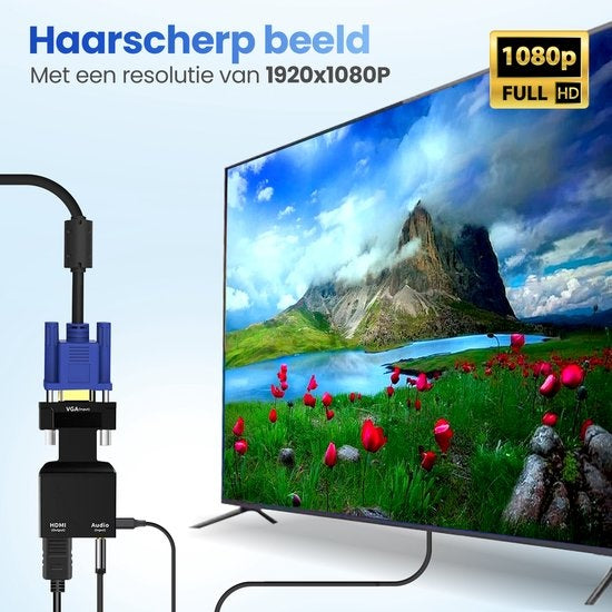 Garpex® VGA naar HDMI Adapter - 1080p Full HD - Analoog naar Digitaal - Universele Converter