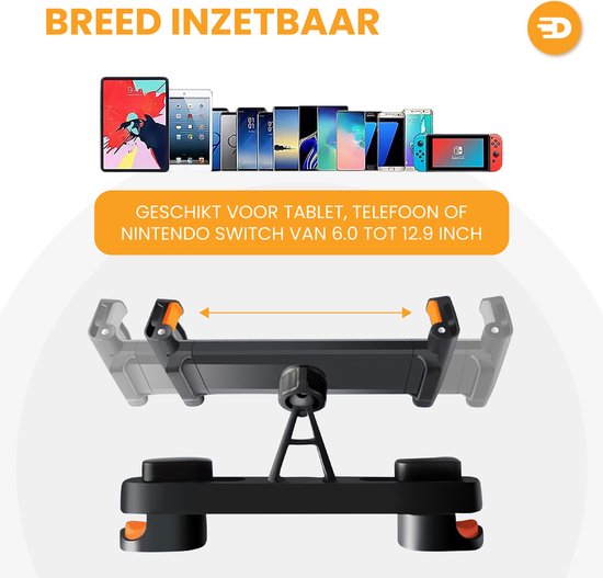 Drivv Tablet Houder Auto - Universeel - 360 Graden Draaibaar - Antislip - Zwart