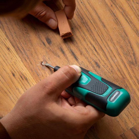 VONROC Reparatieset voor laminaat & hout – Incl. 11 mengbare kleuren en batterijen