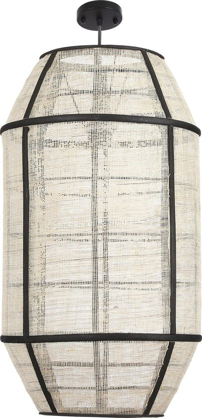 Mica Decorations Pella Hanglamp - H58 x Ø33 cm - Linnen - Off-white