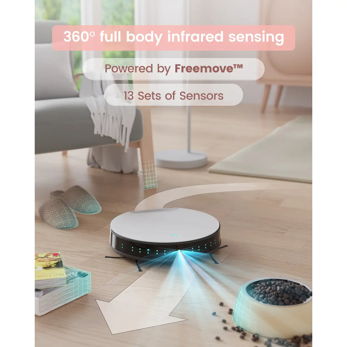 Lefant N1 Robotstofzuiger met Afstandsbediening en Dweilfunctie - 4500 Pa - Wit