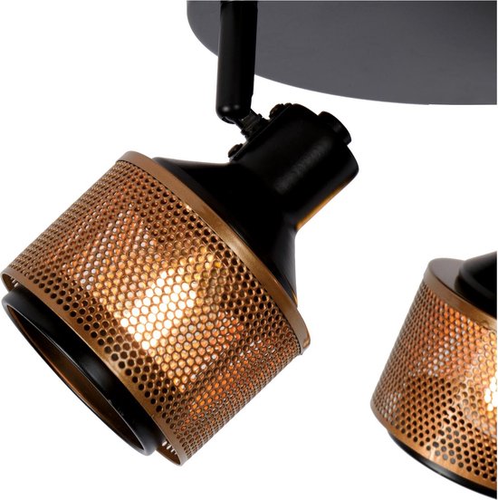 Lucide RAFA - Plafondspot (Plafondlamp) - Ø 35 cm - 3xE14 - Zwart