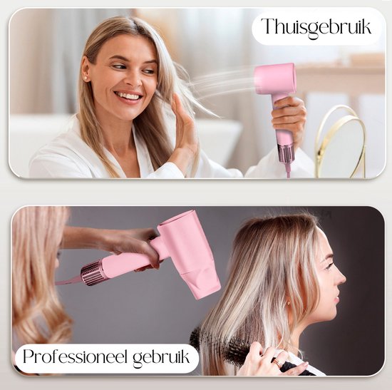 Sansbeauté® Föhn met Diffuser – Krullen – 110.000RPM - Ionische Haardroger met Borstel - 3 Standen - 3 Opzetstukken – Reisföhn - Coolshot – Haarföhn met Diffuser – Hair Dryer - 2000W - EssentiaPRO®