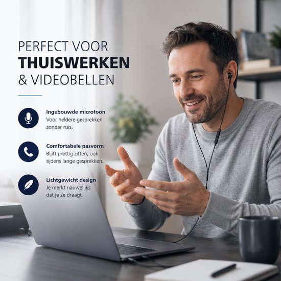 Philips In-Ear koptelefoon TAE1156BK - Clear Sound - Bekabeld - Remote met microfoon - Jack plug 3.5 mm- Zwart