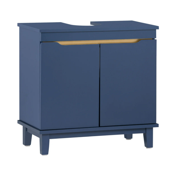 SoBuy Wastafel Onderkast met 2 deuren - Max. 25KG - 60x30x59 cm - Blauw