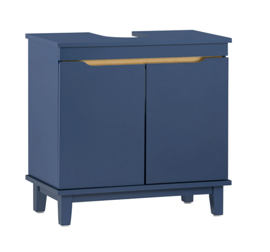 SoBuy Wastafel Onderkast met 2 deuren - Max. 25KG - 60x30x59 cm - Blauw