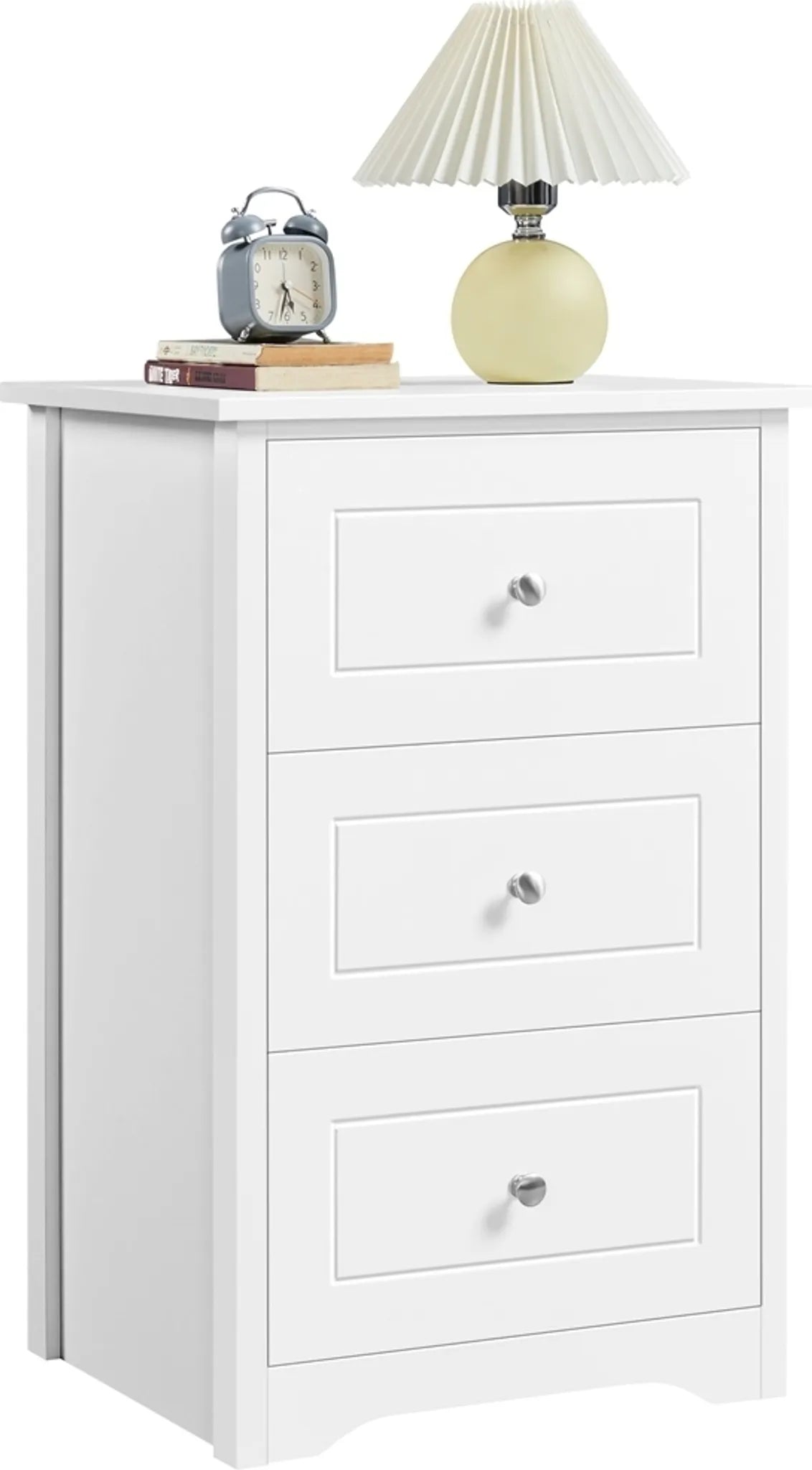 Yaheetech Nachtkastje met 3 lades - Voor naast je boxspring - 48 x 40 x 73,5 cm - Wit