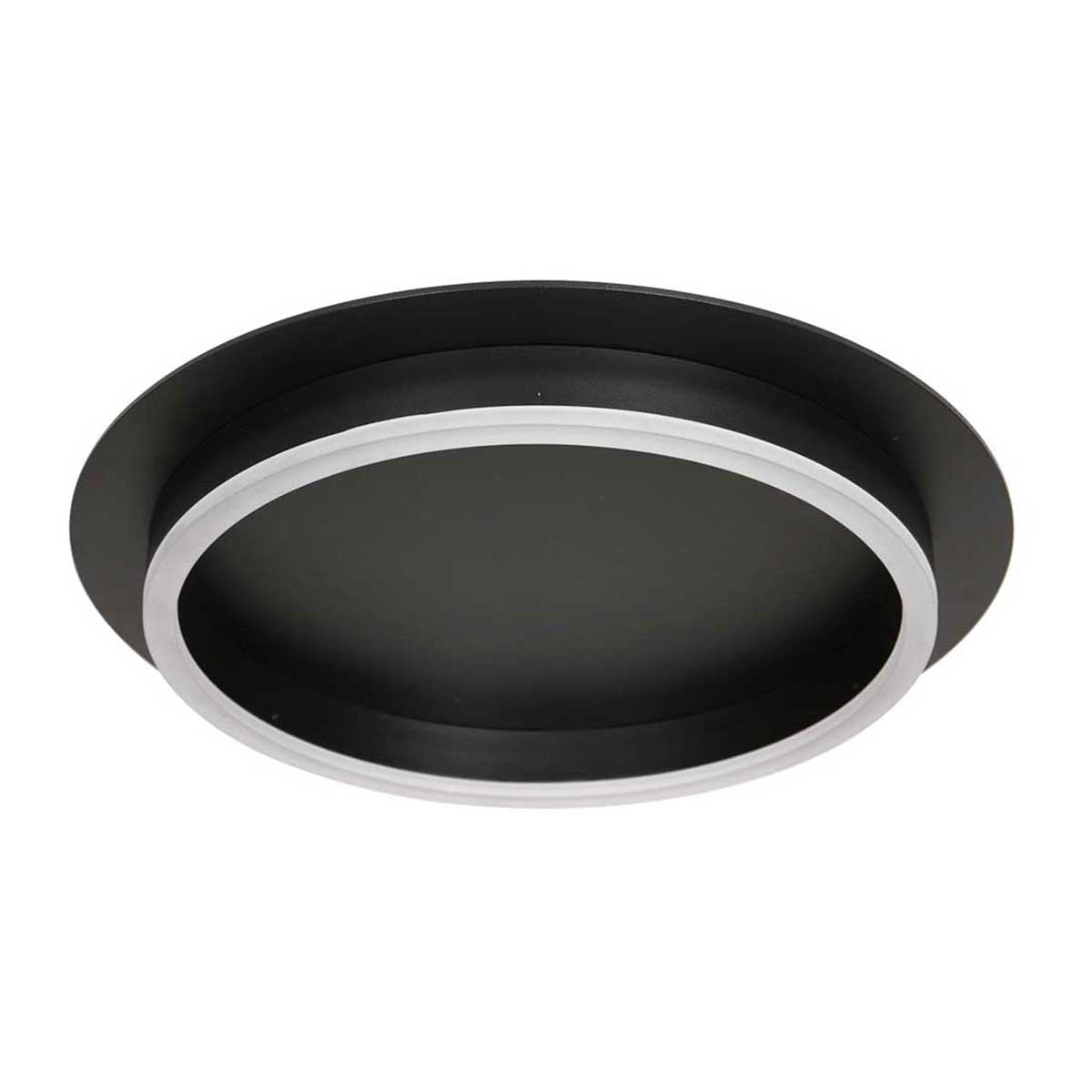 Plafonnieres Ringlux 3655ZW zwarte plafondlamp Ø32 cm met warm LED licht, metaal en kunststof, trendy design, merk Steinhauer