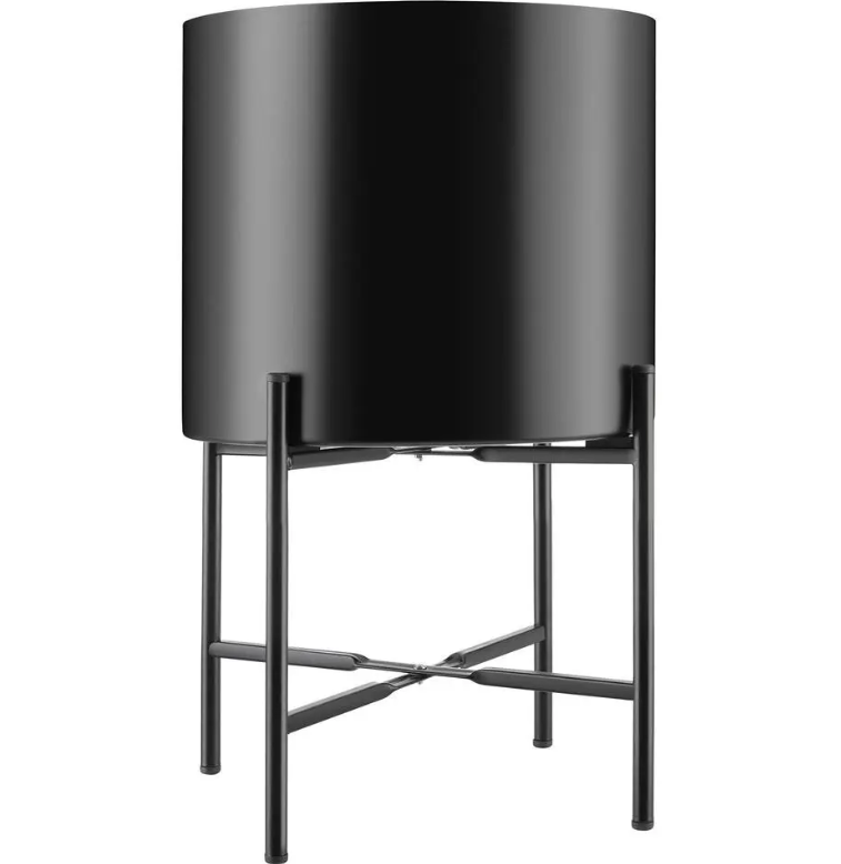 tectake Plantenstandaard Mine – Set van 2 – Gepoedercoat Staal – Zwart