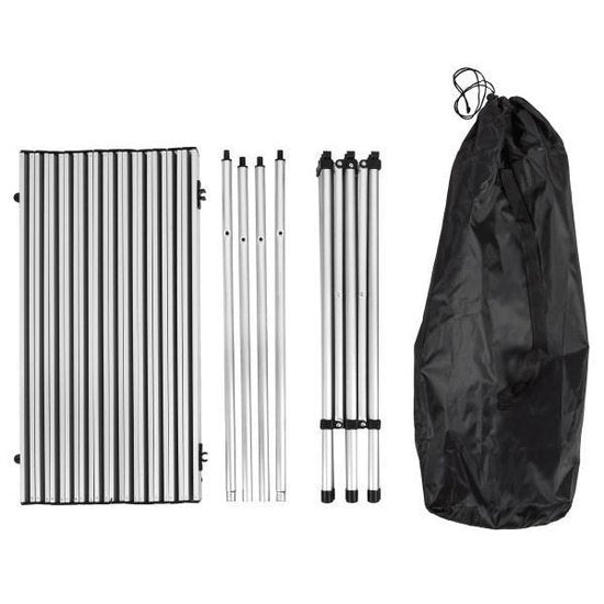 tectake® - Campingtafel - Opvouwbaar - Incl. draagtas - 140 x 70 cm - Grijs - 401170