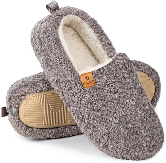 Pantoffels Dames - Sloffen - Maat 40/41 - Grijs - Anti-slip - Comfeet