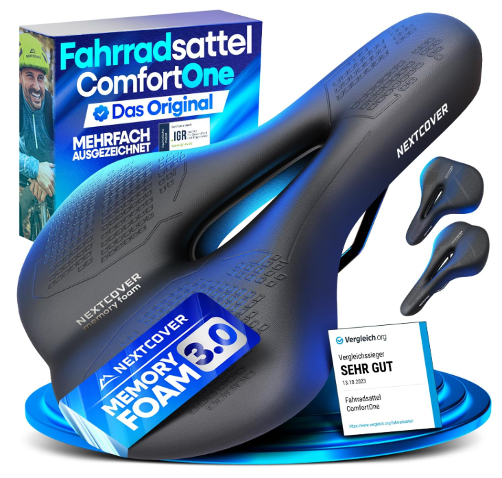 NextCover Fietszadel - Zwart - 26 x 18 x 10 cm - Traagschuim, Ergonomisch