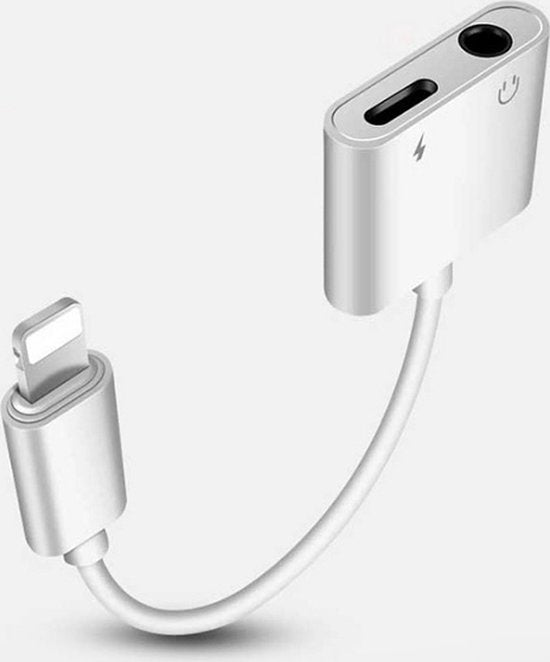 Audio splitter lightning - Iphone - Opladen & audio- Lightning en AUX splitter