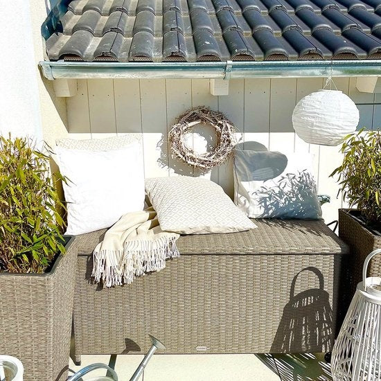 Casaria Opbergkist – Weerbestendig 122x56x61cm 360L - Crème
