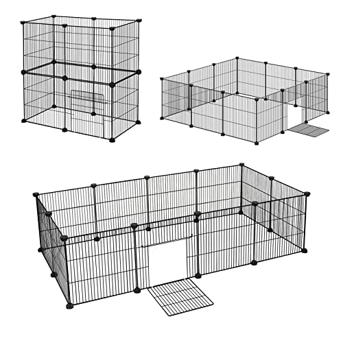 Eugad Modulaire Omheining voor Kleine Huisdieren Zwart 142 x 72 x 36 cm