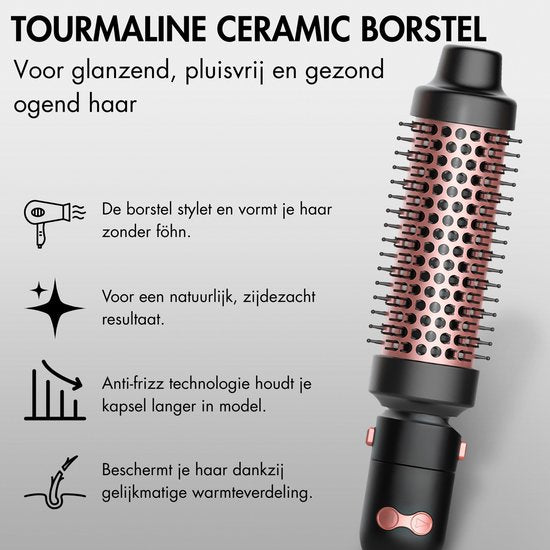 Sansbeauté® 3 in 1 Automatische Krultang met Klem - Keramische Haarkruller - 25mm tot 38mm - Beach Waves - Wavy Hair - Krultangen 33 38 mm 25 mm - Blowout Brush - Haarstyler - Hair Curler - Dunne en Dikke Crimper - Krultang Kort Haar