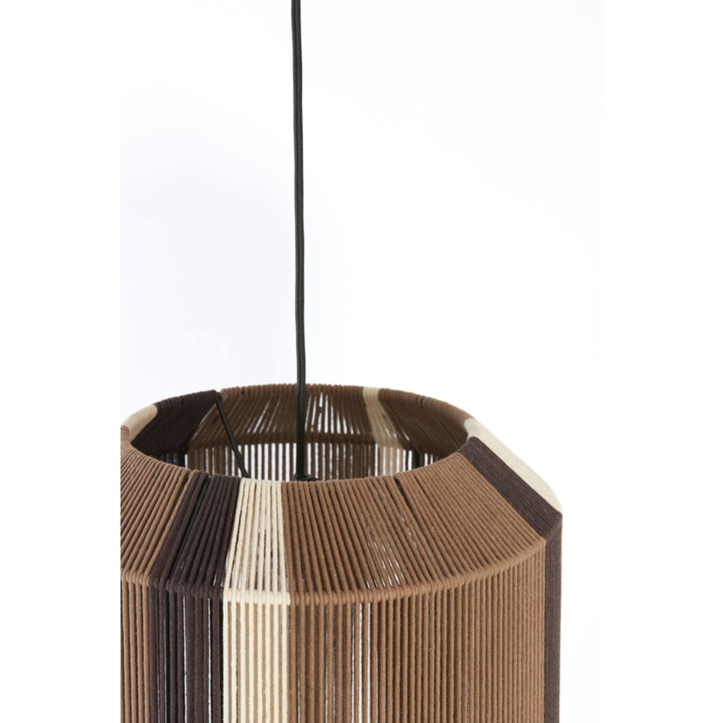 Kozana Hanglamp - Ø36x43cm - Bruin/Crème/Donkerbruin