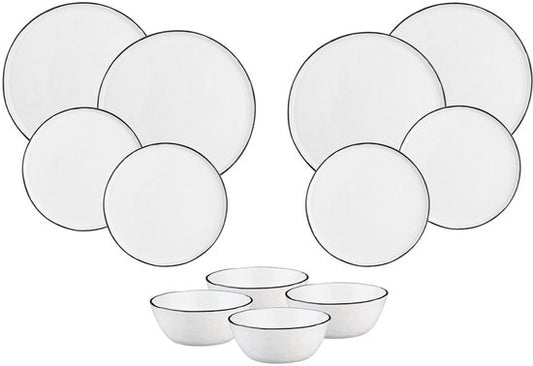Björn – Serviesset The Essentials 12-delig – Voor 4 Personen – Voorzien Van Scandinavisch Design En Duurzaam Keramiek En Geschikt Voor Elke Gelegenheid – Voor Ontbijt En Diner – Meerkleurig Keramiek