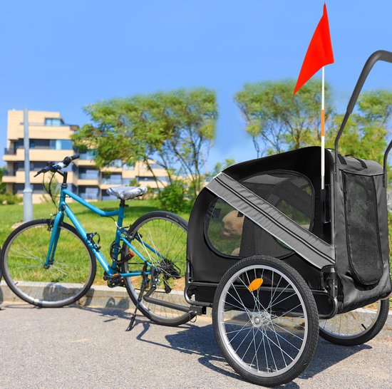Outbee Hondenfietskar - Fietskar hond - Hondenfietskar opvouwbaar - Hondenkar - 2-in-1 Honden fietskar - Hondenbuggy - Max 35kg