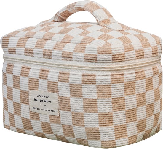 SC Travel Essentials - 3-delige Make-up Tas Set - Eco-vriendelijk Katoen - Gewatteerde Gebloemde Organizers - Ruim, Duurzaam en Ideaal voor Reizen