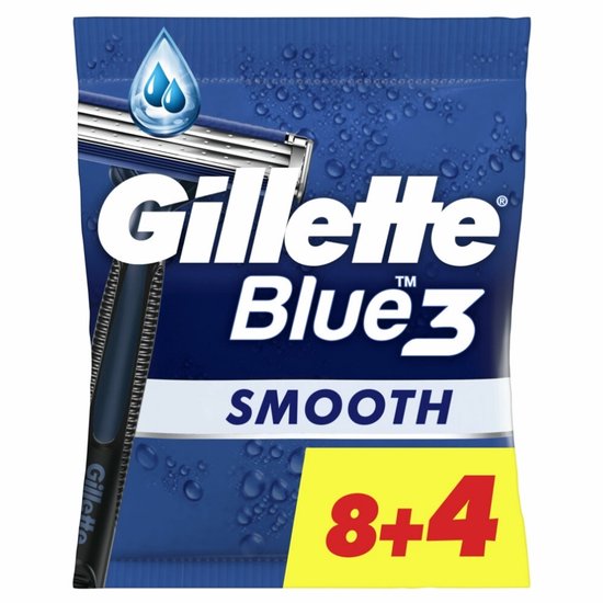 Gillette - Blue III Smooth - Wegwerpscheermesjes - Comfort en bescherming - 12 Scheermesjes