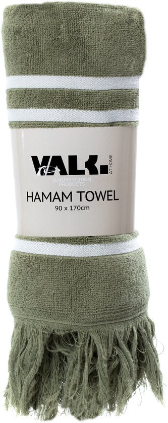 Hamam handdoek 90x170 cm Merk: Van der Valk kleur: groen