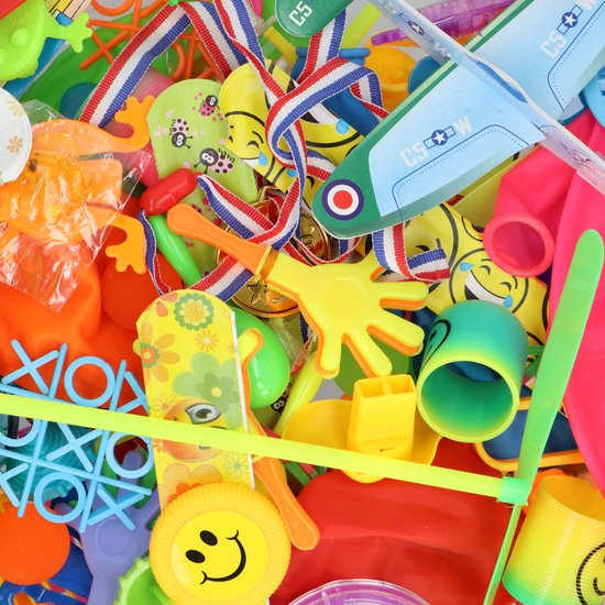 Partizzle 150x Traktatie Uitdeelcadeautjes Pakket - Fidget Toys - Pinata Vulling - Fidgets Box met Spinner en Pop it Klein Speelgoed - Carnaval Grabbelton Weggeef Cadeautjes - Voor kinderen