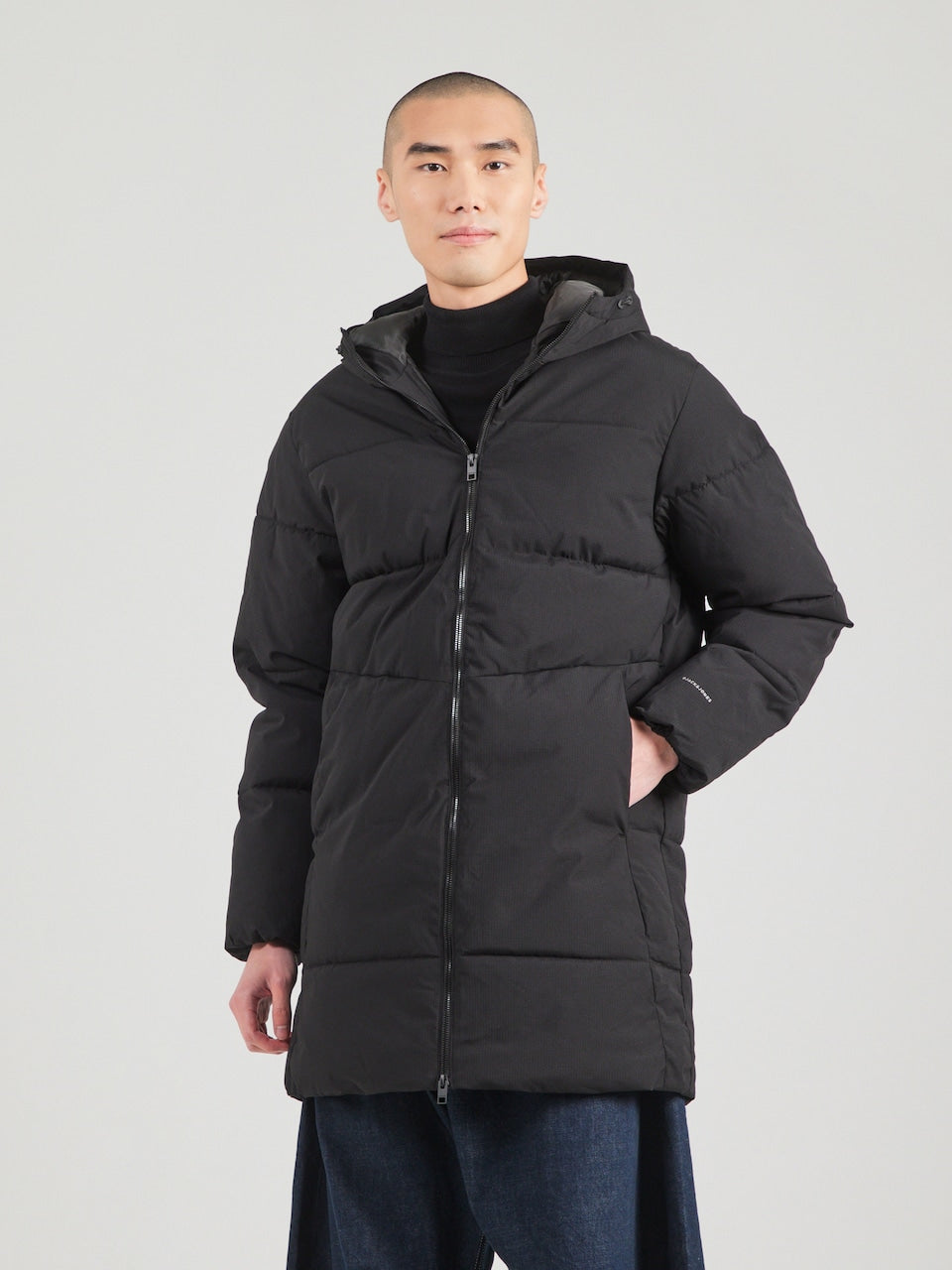 Jack & Jones Brady lange donsjas heren – zwart – maat L