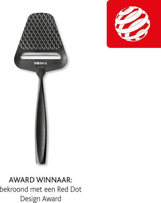 Boska Kaasschaaf Monaco+ Dark - Design kaasschaaf - Kaasschaaf voor harde kaas - Kaasschaaf donker - RVS - Vaatwasserbestendige kaasschaaf - Cadeautip - Keukengerei - Keuken accessoires - 10 jaar garantie