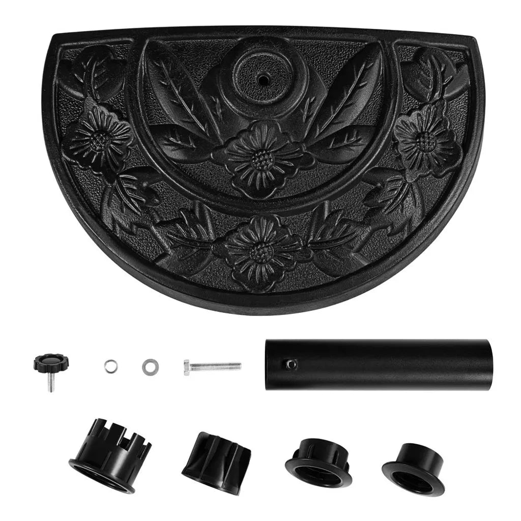 Yaheetech Halfronde Parasolvoet 50 x 32 x 32,5 cm - Zwart - 9 kg voor Parasols Ø 38/48 mm