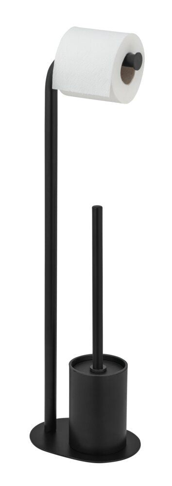 WENKO Levante WC-Garnituur Zwart - Staand - RVS - 23 x 63 x 17 cm
