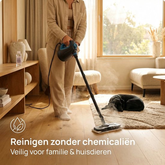 CleanKoala 2-in-1 Stoomreiniger – 15 sec Opwarmtijd – 30 min lang stomen– Incl. 12 Accessoires & 3 extra doekjes