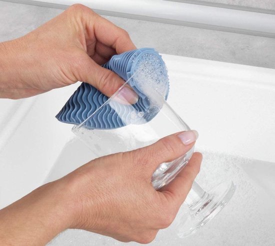 Wenko Spons 12 Cm Siliconen Blauw/grijs 2 Stuks