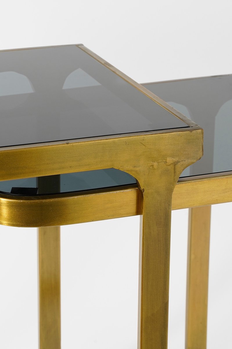 Mica Decorations Kevin Bijzettafel - Set van 2 - L48 x B37 x H52 cm - Metaal - Goud