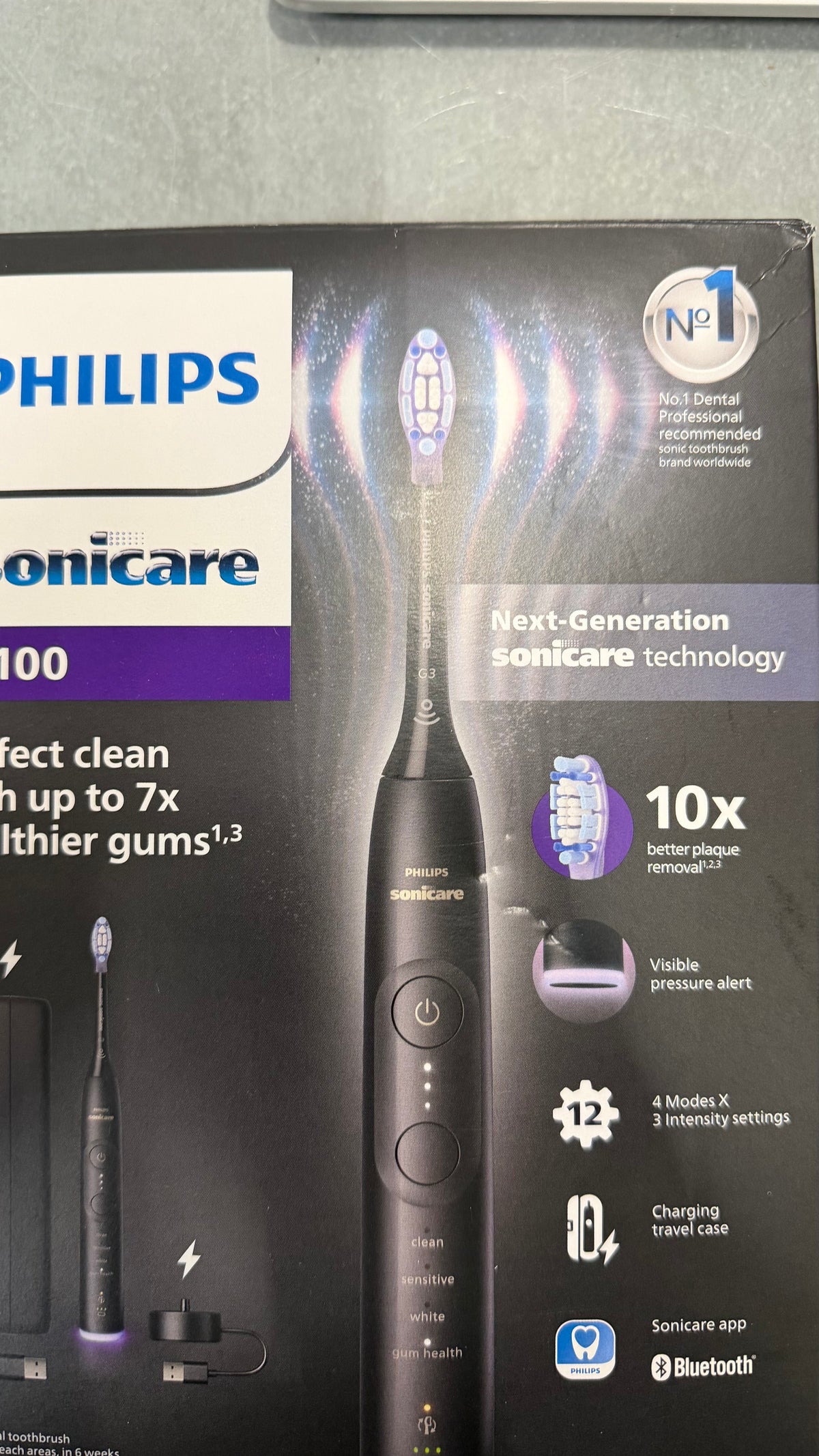Philips Sonicare 7100 Series - Elektrische Tandenborstel - Zwart - Reisetui - Gezonder tandvlees - HX7421/01