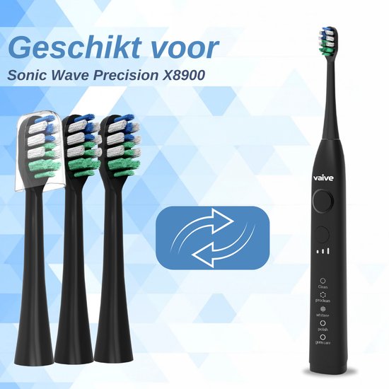 VAIVE Tandenborstel Opzetborstel Set - 6 Stuks - Sonic Wave Precision X8900