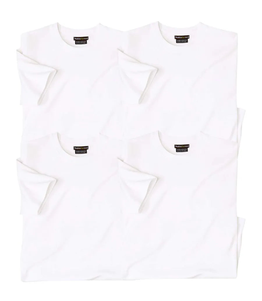 4-pack witte T-Shirts Atlas