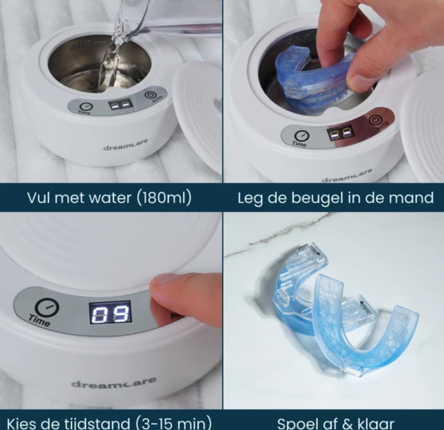 DreamCare UltraPod - Ultrasone Reiniger - Wit - 5 Tijdsstanden, Reinigt in 60 Seconden