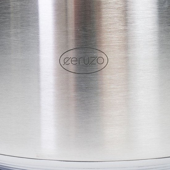 Ceruzo - RVS - Grote Soeppan - 20 Liter- Diameter 32 cm- H 25cm - Inductie - Stamppotpan
